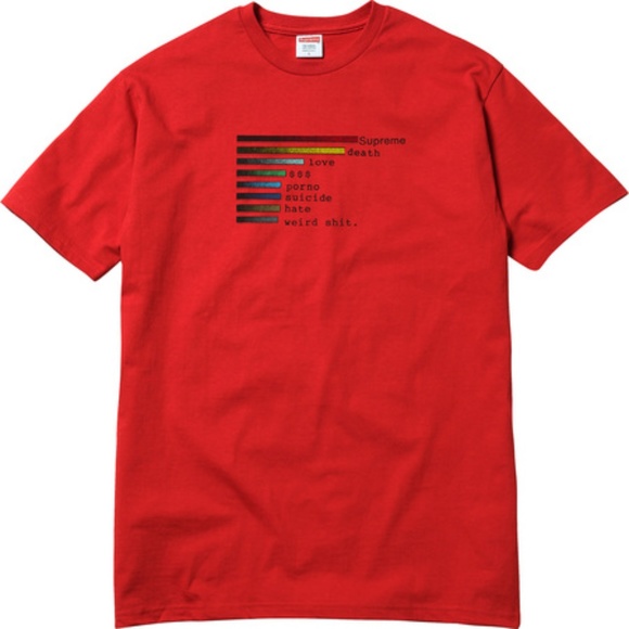 SS18 RED CHART TEE - Picture 1 of 5